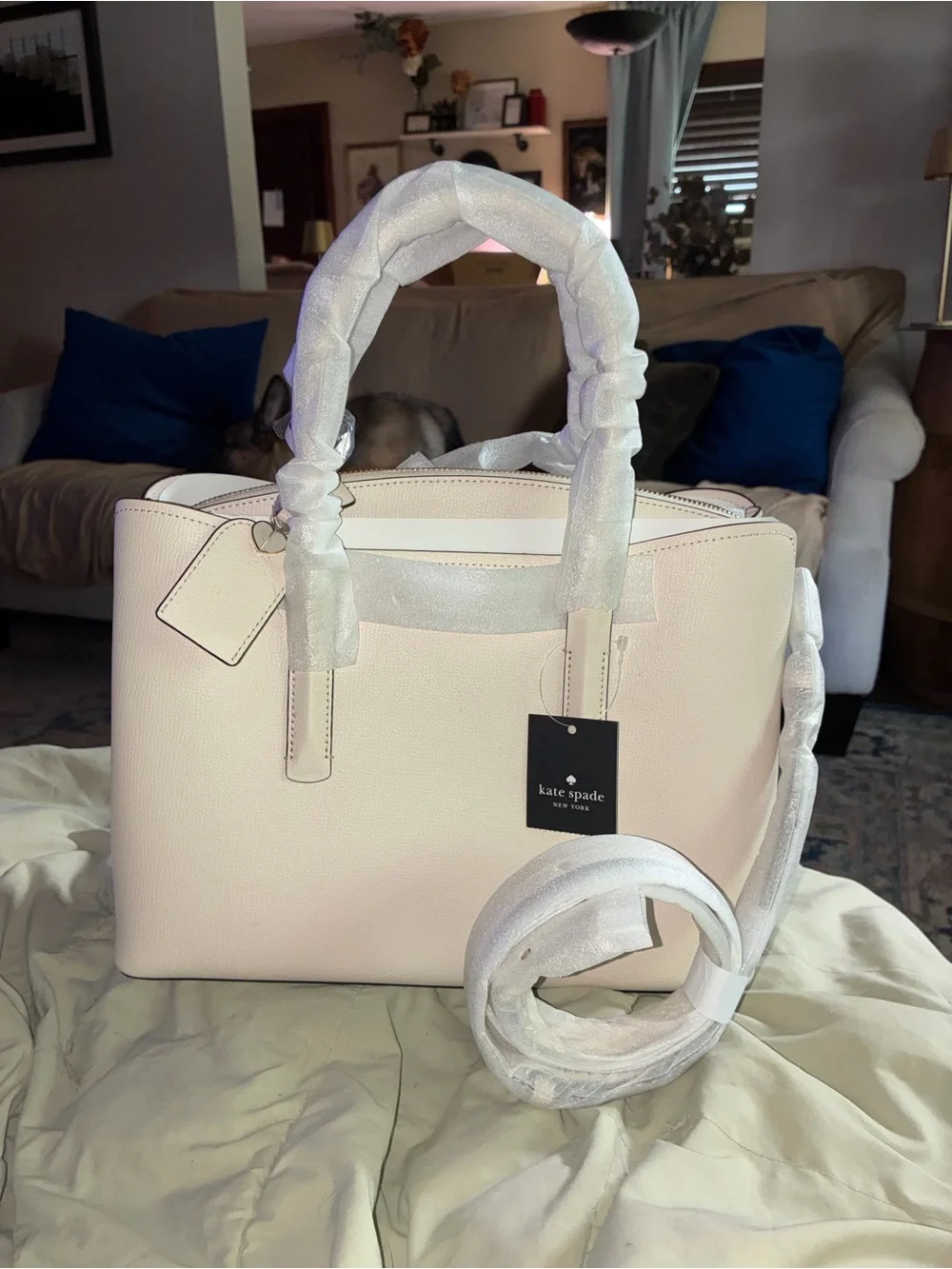 kate spade Pale Pink Leather Tote with Removable Strap